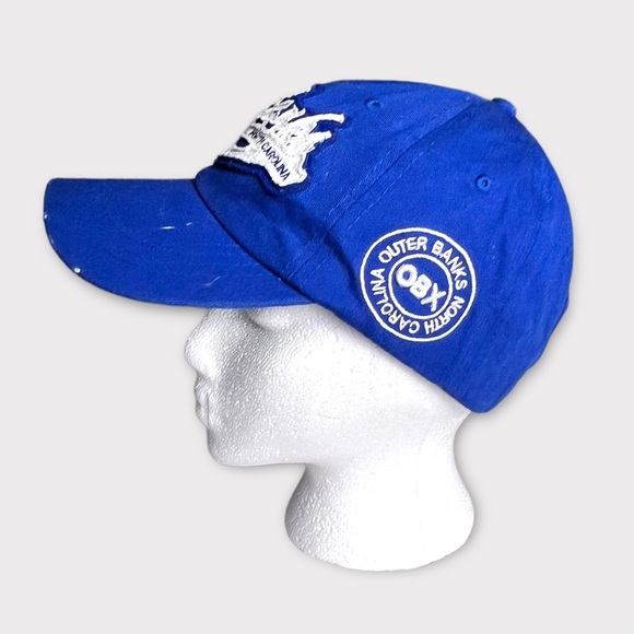 OBX Outer Banks Unisex Distressed Baseball Cap Hat Strapback Curved Brim Lucky 7 - Picture 2 of 12